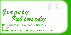gergely kubinszky business card